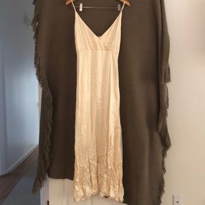 Revolve Silk Cream Dress